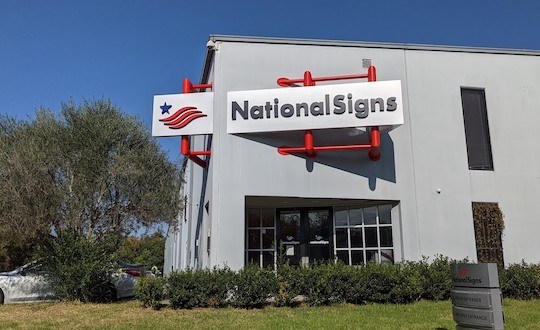 National signs company building, a sign company in houston, texas.