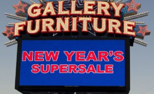 Gallery furniture led sign by national signs, a sign company in houston, texas.