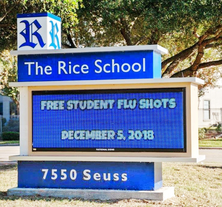 Rice School LED Sign
