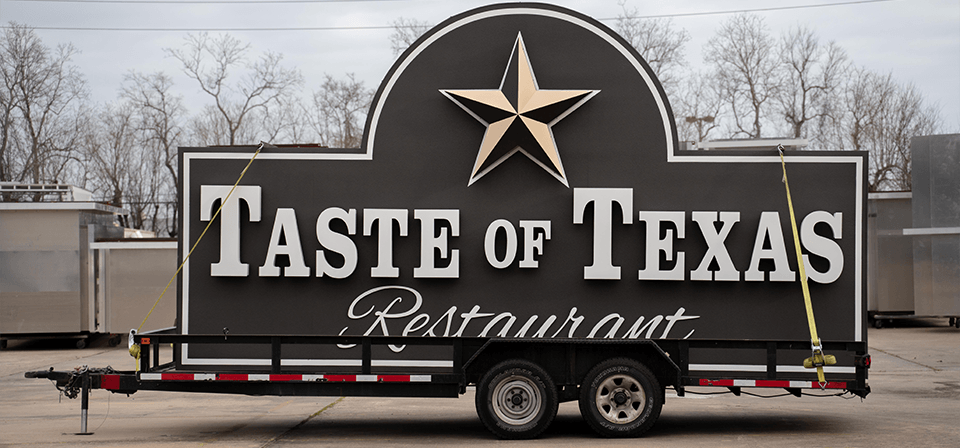 taste of texas sign