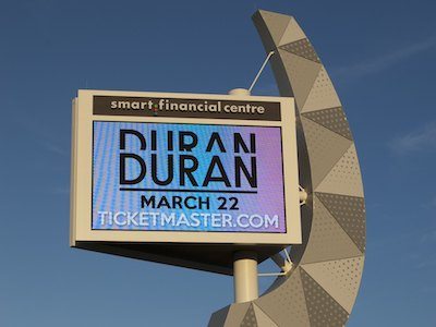 Programmable LED signs available through National Signs for customers including Smart Financial Centre in Sugar Land, Texas