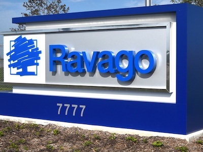 Ravago monument sign delivered by National Signs Houston sign company