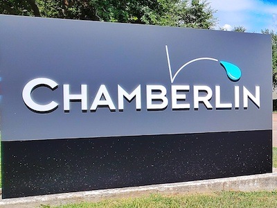 Chamberlin outdoor sign fabricated by National Signs, one of the leading outdoor sign companies in Houston, TX