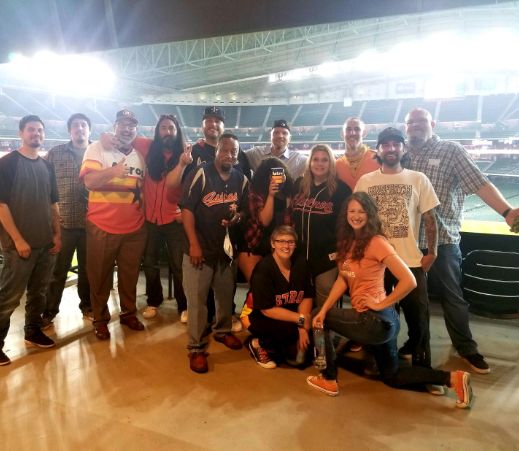 Let's Go Astros! We loaded up a party bus and took the National Signs team to Minute Maid Park for a weekday afternoon Astros game.