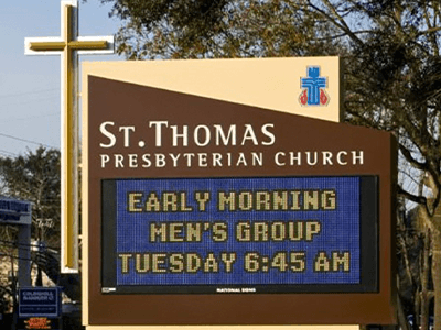 Digital church sign for St. Thomas Presbyterian Church