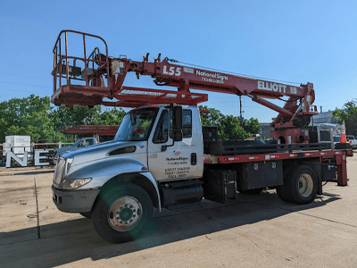 National Signs truck on site ready to make sign repairs and installations.