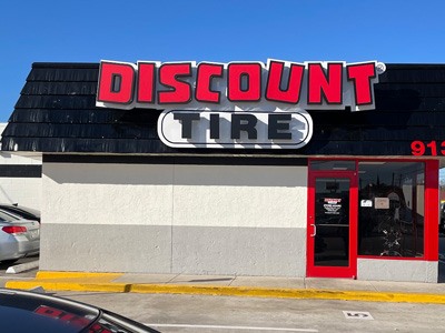 Channel letter sign of the rebranded Discount Tire logo.