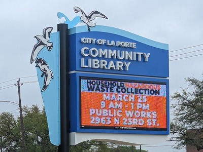 Digital display for a community library.