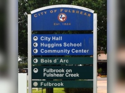 Wayfinding signage designed by National Signs for the city of Fulshear.